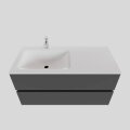 Badkamermeubel Solid Surface BWS Oslo 100x46 cm Links Mat Antraciet (met 1 kraangat)