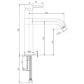 Keukenmengkraan Cadans geborsteld staal (RVS-LOOK) (Keukenkraan) Lijntekening