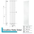 Handdoekradiator Covallina Retta enkel 1800x602mm Zilver Metallic