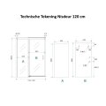 BWS Douchecabine Softclose 2.0 120x120 cm met Nisdeur en Zijwand 8mm Aluminium NANO Coating