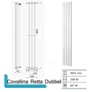 Designradiator Covallina Retta Dubbel 1800 x 298 mm Mat Wit
