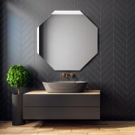 Badkamerspiegel Martens Design Stockholm Hexagon met Indirecte Verlichting Rondom