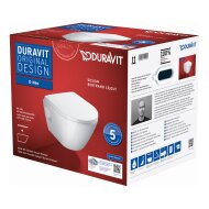 Toilet Duravit D-Neo Wand Compact Set Rimless Diepspoel 48 cm Hoogglans Wit