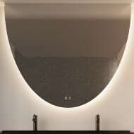 Spiegel Gliss Design Eos 120x120cm Met Ronding Naar Beneden En Spiegelverwarming