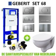 Geberit UP320 Toiletset set68 Geberit Econ Compact Rimfree met Sigma drukplaat