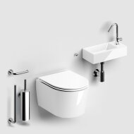 Toilet met fontein en Accessoires Clou InBe Glanzend Wit