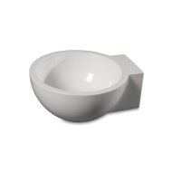 Fontein Luca Sanitair Wandmodel Rond 27x24x12cm Mineral Stone Glans Wit