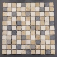 Mozaiek Parquet 2,4x2,4 Mix Cream Brown Light Grey 30x30 cm  (prijs per m2)