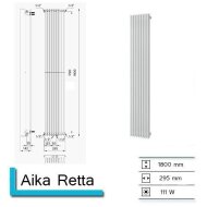 Designradiator Boss & Wessing Aika Retta 1800 x 295 mm (13 kleuren)