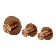 Inbouwthermostaat Brauer Copper Edition en 2 Stopkranen Met in- en Afbouwdelen Geborsteld Koper