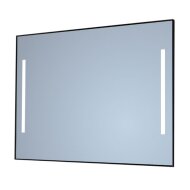 Spiegel Sanicare Q-Mirrors 70x70 cm Vierkant Met Links & Rechts LED Warm White, Omlijsting Mat Zwart incl. ophangmateriaal Zonder Schakelaar (Spiegels en spiegelkasten)