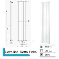 Handdoekradiator Covallina Retta Enkel 1800 x 450 mm Pearl Grey