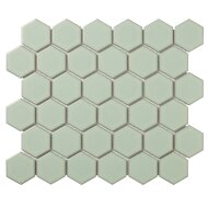 Mozaïek Barcelona 28.1x32.5 cm Geglazuurd Porselein Hexagon Glanzend Licht Groen Met Rand (Prijs Per 0.91 m2)