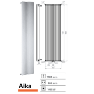 Designradiator Aika 1800 x 500 mm Zwart