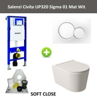 Geberit UP320 Toiletset Wandcloset Salenzi Civita Mat Wit met Sigma 01 Drukplaat