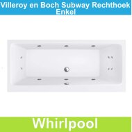 Ligbad Villeroy & Boch Subway 160x70 cm Balboa Whirlpool systeem Enkel | Tegeldepot.nl