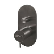 Inbouwkraan Qisani Flow Thermostatisch 2-weg Ovaal Geborsteld Gun Metal