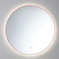 Spiegel Sanilux Rond Met LED Verlichting 3 Kleuren Instelbaar & Dimbaar 100cm Met Spiegelverwarming Brons