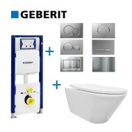 Geberit UP320 Toiletset set10 Wiesbaden Stereo Rimless met Sigma drukplaat