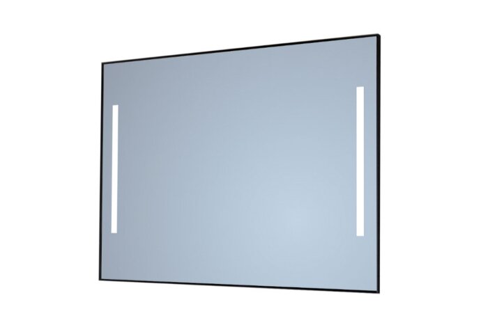 Spiegel Sanicare Q-Mirrors 65x70 cm Vierkant Met Links & Rechts LED Cold White, Omlijsting Aluminium incl. ophangmateriaal Zonder Schakelaar (Spiegels en spiegelkasten)