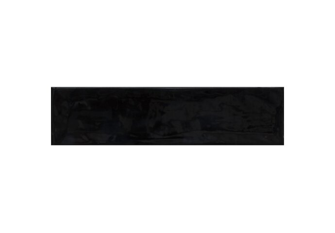 Wandtegel Azulejo Bali Negro 10.7x53 cm Glans Zwart (doosinhoud  0.85 m2)