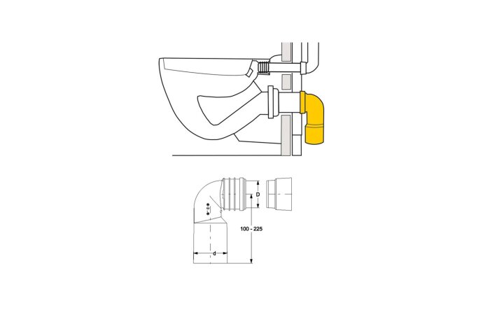 PE aansluitbocht 90-110 mm (Toilet onderdelen)