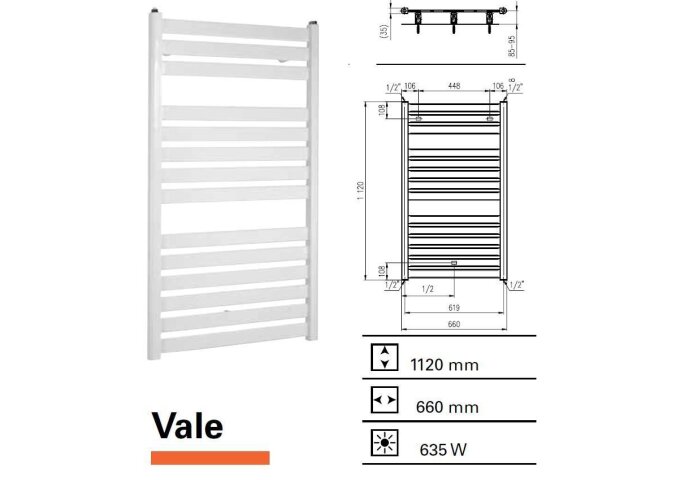 Designradiator Vale 1120 x 660 mm Zandsteen