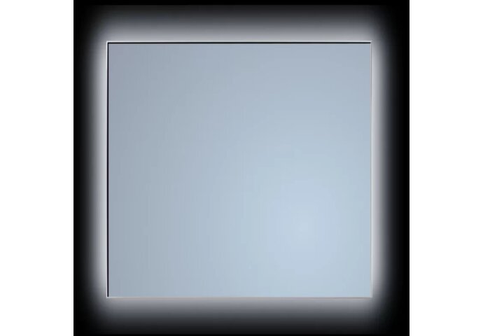 Spiegel Sanicare Q-Mirrors 70x70 cm Vierkant Met Rondom LED Warm White, Omlijsting Aluminium incl. ophangmateriaal Zonder Schakelaar (Spiegels en spiegelkasten)
